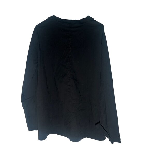 Elemente Clemente Black Popover Lagenlook Blouse Women's Size XL - Picture 5 of 5